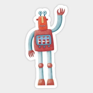 Retro Robot Sticker